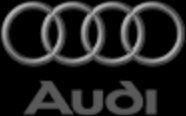 značka Audi černobílá